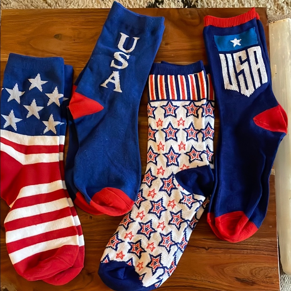 USA Themed Men's Socks - Red, White, and Blue